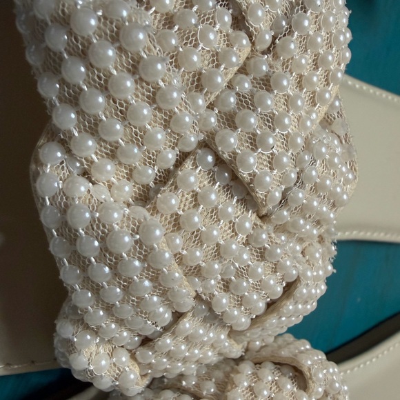 Lulus Avalon Ivory Pearl Braided Flat Slide Sandals - Picture 4 of 7